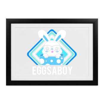 Gender Reveal Ostern Werdende Mutter - Gerahmtes Poster (37 × 27 cm) - Schwarz - Vorne