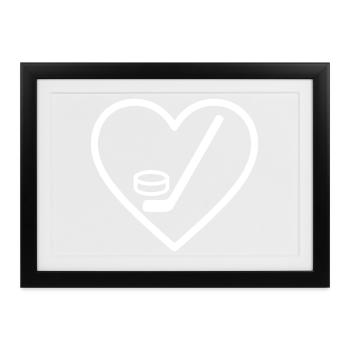 Cuore Hockey – Passione Ghiaccio - Gerahmtes Poster (37 × 27 cm) - Schwarz - Vorne