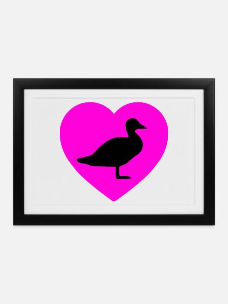 Ente - Gerahmtes Poster (37 × 27 cm) - Schwarz
