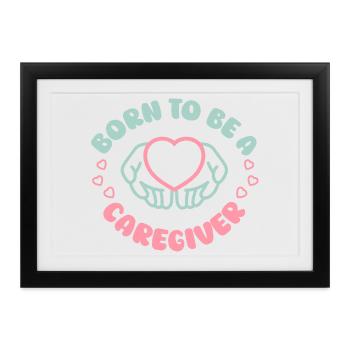 Infirmière, soins gériatriques - Affiche encadrée (37 × 27 cm) - noir - Devant