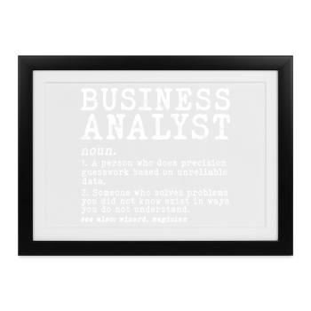 Business Analyst Glyphen fett - Gerahmtes Poster (37 × 27 cm) - Schwarz - Vorne