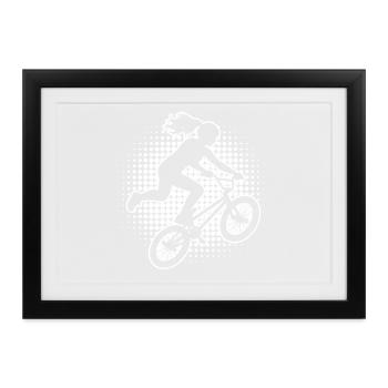 Geschenkidee für die BMX-Riderin mit Freestyle-BMX - Gerahmtes Poster (37 × 27 cm) - Schwarz - Vorne