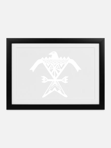 Totemadler (Weiß) - Gerahmtes Poster (37 × 27 cm) - Schwarz