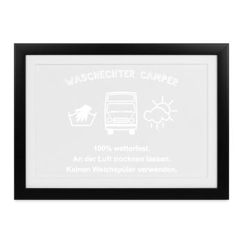 waschechter camper womo - Gerahmtes Poster (37 × 27 cm) - Schwarz - Vorne