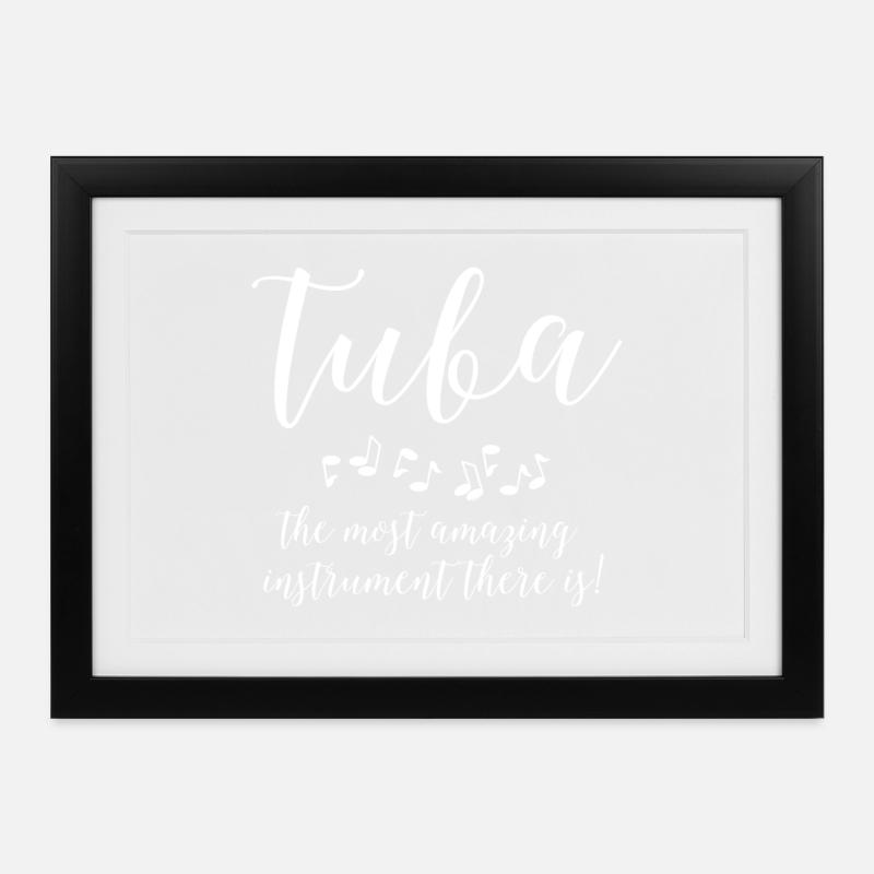 Incroyable Tuba White Text - Affiche encadrée (37 × 27 cm) - noir