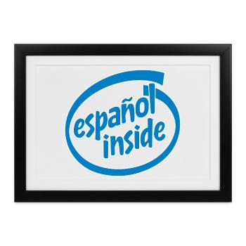 Spanisch drinnen - Gerahmtes Poster (37 × 27 cm) - Schwarz - Vorne
