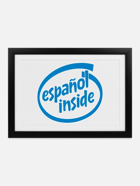 Spanisch drinnen - Gerahmtes Poster (37 × 27 cm) - Schwarz