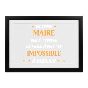 Super Maire - Affiche encadrée (37 × 27 cm) - noir - Devant