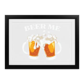 Bier, Bier trinken - Gerahmtes Poster (37 × 27 cm) - Schwarz - Vorne