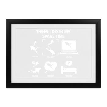 Freizeit Silhouettenliste - Gerahmtes Poster (37 × 27 cm) - Schwarz - Vorne