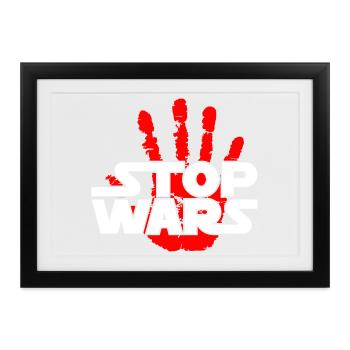 Stoppt Kriege - Gerahmtes Poster (37 × 27 cm) - Schwarz - Vorne