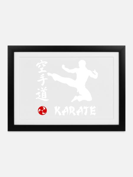 Karate weiss - Gerahmtes Poster (37 × 27 cm) - Schwarz