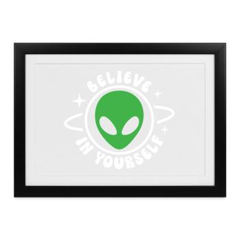 an sich selbst glauben - Gerahmtes Poster (37 × 27 cm) - Schwarz - Vorne