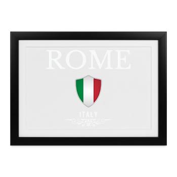 Ich liebe Rom, Rom Italien - Gerahmtes Poster (37 × 27 cm) - Schwarz - Vorne