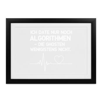 Algorithmus Dating Herzbeat - Gerahmtes Poster (37 × 27 cm) - Schwarz - Vorne