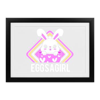 Gender Reveal Ostern Werdende Mutter - Gerahmtes Poster (37 × 27 cm) - Schwarz - Vorne