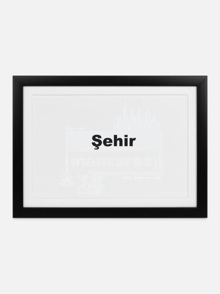 Stadtbild - türkisch - ready when you are - Gerahmtes Poster (37 × 27 cm) - Schwarz