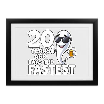 Vor 20 Jahren: Der schnellste lustige Geburtstag - Gerahmtes Poster (37 × 27 cm) - Schwarz - Vorne