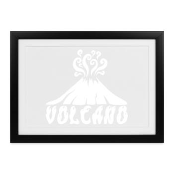 Weißer Vulkan - Gerahmtes Poster (37 × 27 cm) - Schwarz - Vorne