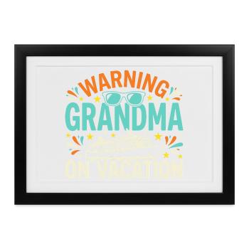 Kreuzfahrt-oma, Oma An Deck, - Gerahmtes Poster (37 × 27 cm) - Schwarz - Vorne