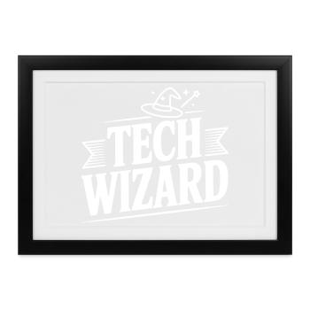 Tech Wizard - Gerahmtes Poster (37 × 27 cm) - Schwarz - Vorne