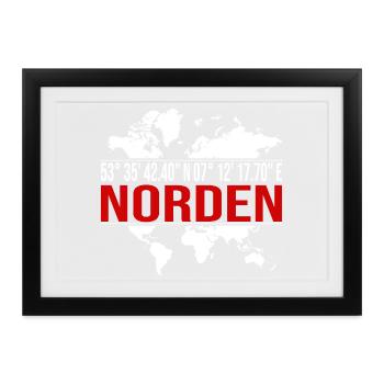Norden - Gerahmtes Poster (37 × 27 cm) - Schwarz - Vorne