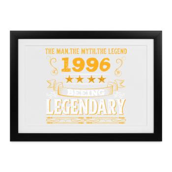 Birthday legendär 1996 - Gerahmtes Poster (37 × 27 cm) - Schwarz - Vorne
