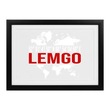 Lemgo - Gerahmtes Poster (37 × 27 cm) - Schwarz - Vorne