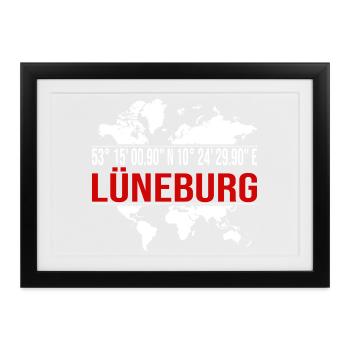 Lüneburg - Gerahmtes Poster (37 × 27 cm) - Schwarz - Vorne