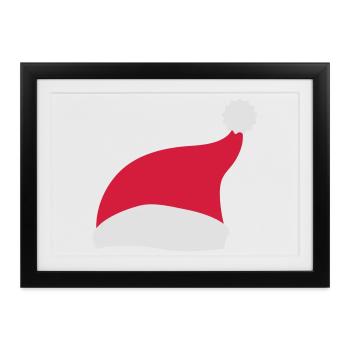 weihnachtsmütze weihnachten - Gerahmtes Poster (37 × 27 cm) - Schwarz - Vorne