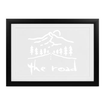 Die weiße Straße - Gerahmtes Poster (37 × 27 cm) - Schwarz - Vorne