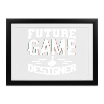 Game Designer Junge - Gerahmtes Poster (37 × 27 cm) - Schwarz - Vorne