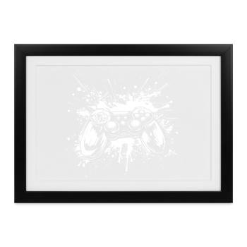 Game Controller - Gerahmtes Poster (37 × 27 cm) - Schwarz - Vorne