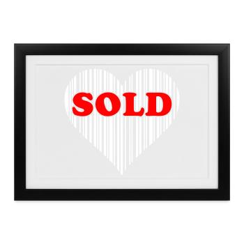 Herz Barcode Liebe – Sold Code Strichcode Geschenk - Gerahmtes Poster (37 × 27 cm) - Schwarz - Vorne