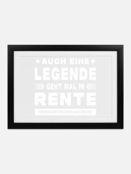Rentner Ruhestand Geschenkidee - Gerahmtes Poster (37 × 27 cm) - Schwarz