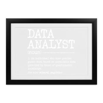 Data Analyst Meme Tee - Gerahmtes Poster (37 × 27 cm) - Schwarz - Vorne