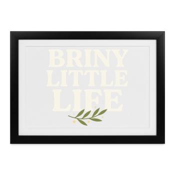 Olive Girl Martini Olive Mediterranes - Gerahmtes Poster (37 × 27 cm) - Schwarz - Vorne