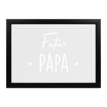 Werdender Vater - Gerahmtes Poster (37 × 27 cm) - Schwarz - Vorne