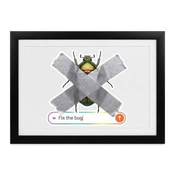 NOAI-Bug - Gerahmtes Poster (37 × 27 cm) - Schwarz - Vorne