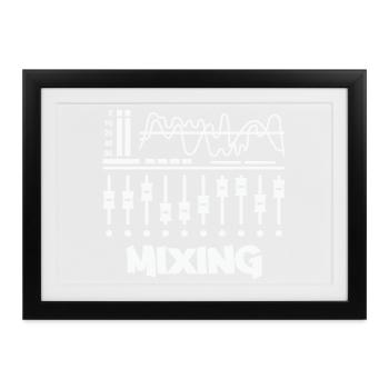 Mixing Studio Vibes - Gerahmtes Poster (37 × 27 cm) - Schwarz - Vorne