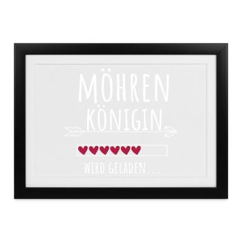 Möhrenkönigin Landwirtschaft Möhren Königin - Gerahmtes Poster (37 × 27 cm) - Schwarz - Vorne