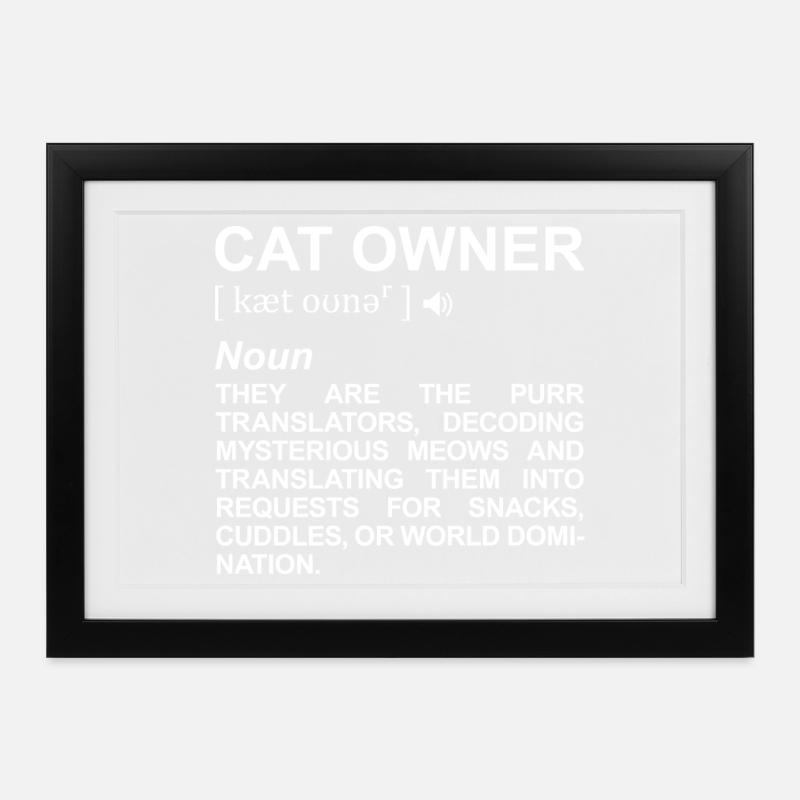 Terme du propriétaire du chat - Affiche encadrée (37 × 27 cm) - noir
