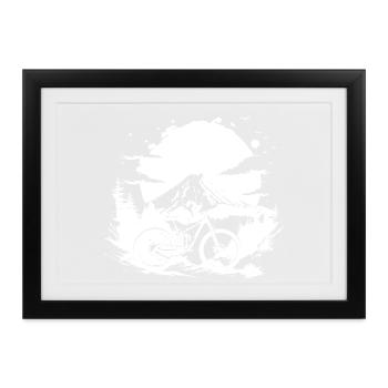 Mountainbiken - Gerahmtes Poster (37 × 27 cm) - Schwarz - Vorne