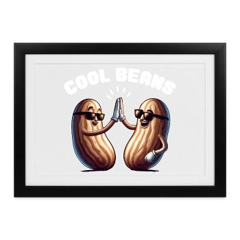 High Five Plug-in-Bohnen - Gerahmtes Poster (37 × 27 cm) - Schwarz - Vorne