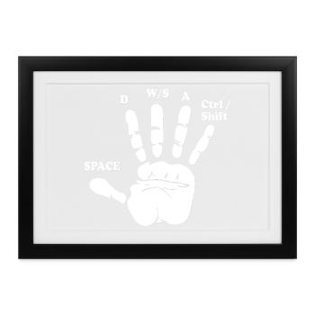 Lustige Gamer Hand Computerspiel Esports Zocker - Gerahmtes Poster (37 × 27 cm) - Schwarz - Vorne