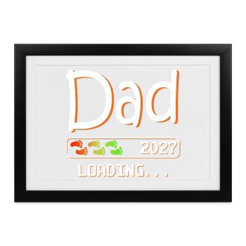 Werdender Papa & Vater, Nachwuchs Dad loading 2027 - Gerahmtes Poster (37 × 27 cm) - Schwarz - Vorne