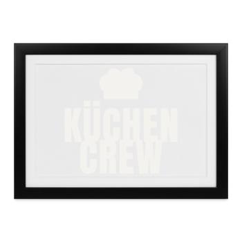 Kuechen Crew Koch Gastro Restaurant Kochmütze - Gerahmtes Poster (37 × 27 cm) - Schwarz - Vorne