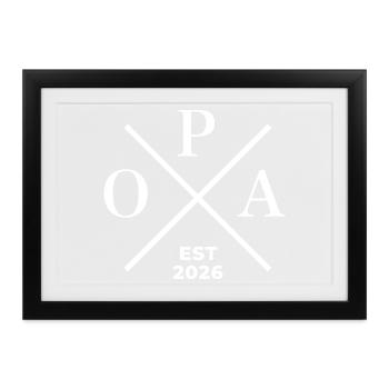 OPA EST. 2026 | Großvater Geschenk - Gerahmtes Poster (37 × 27 cm) - Schwarz - Vorne