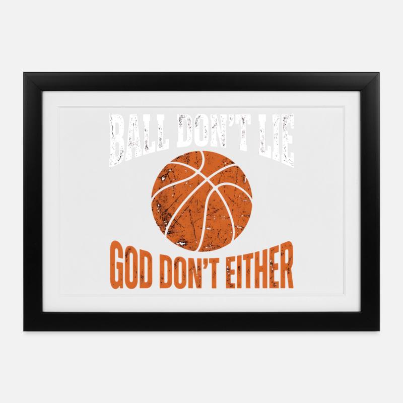Ball Don't Lie God Don't Either Christlicher - Framed poster (37 × 27 cm) - black