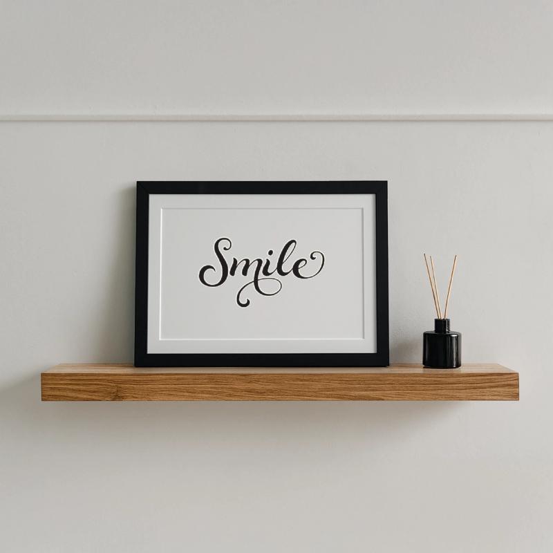 Smiling Script Lettering Smile Framed poster (37 × 27 cm)